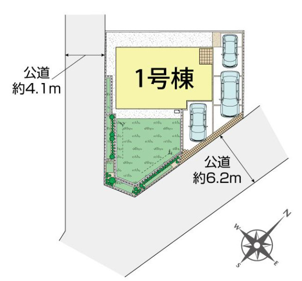 秦野市北矢名　新築戸建　全1棟1号棟の区画図