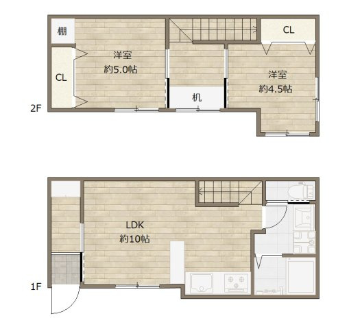 神戸市灘区上野通2丁目　中古戸建の間取り|外壁塗装・防水・配管工事も全て実施！