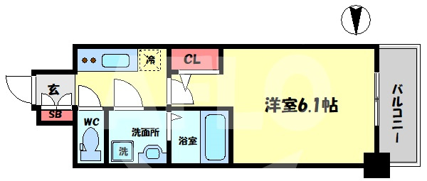 エスリード南森町ラグシスの間取り|エスリード南森町ラグシス　開放感のある間取り