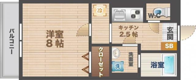 【間取り】 | アルカンシェル井草 | 1Kのお部屋。
