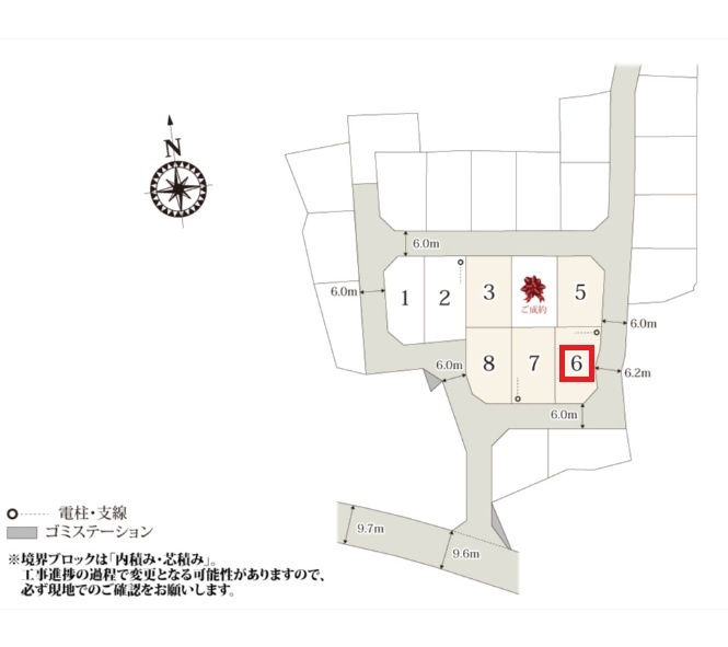 ワイウッドコート宇都宮市駒生町第5期の区画図|【全7棟】各号棟の詳細については、お気軽にお問い合わせください♪