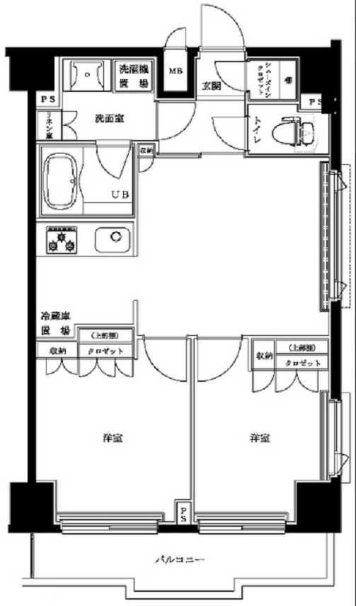 ルーブル多摩川南六郷の間取り|2LDKお探しの方にも！南向き角部屋の2DK
