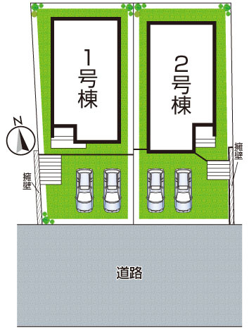 神戸市須磨区北落合　第1期　新築一戸建ての区画図|全2区画