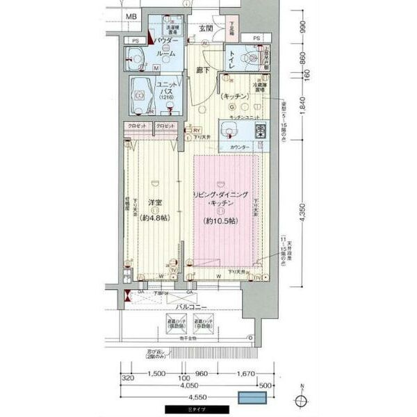 名古屋市中区丸の内２丁目の賃貸マンションの間取り