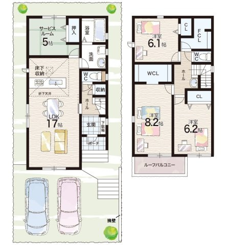 神戸市須磨区北落合　第1期　新築一戸建ての間取り|2号地