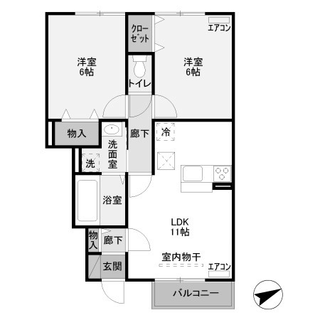 【間取り】 | ミッドパレス　Ⅱ
