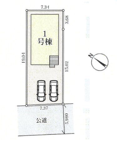 仲介手数料無料　上尾市泉台2丁目10-15　新築戸建　全１棟の区画図