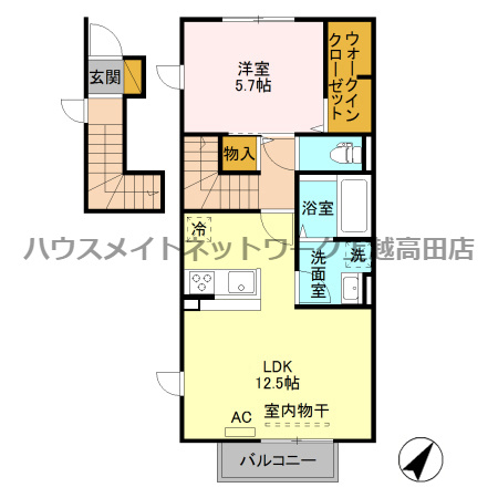 ラ・プラージュの間取り|間取図（ラ・プラージュ 201）１LDK