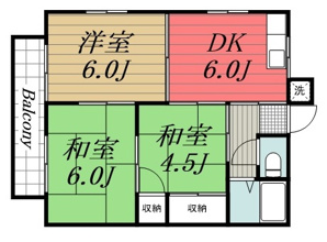 【間取り】 | コーポ森庄　B