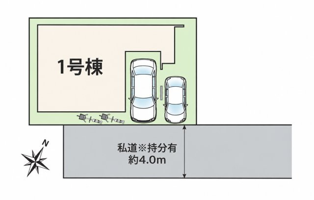 仲介手数料無料　桶川市末広3丁目3-27　新築戸建　全１棟の区画図
