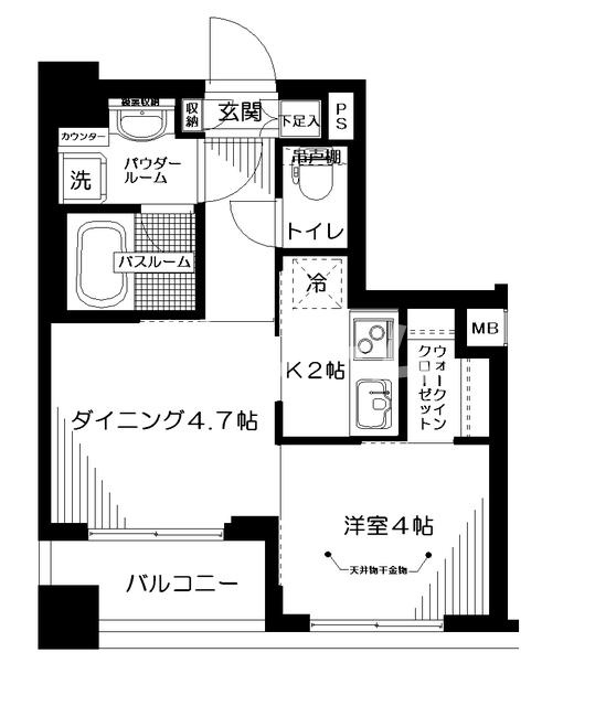 板橋区東坂下２丁目の賃貸マンションの間取り
