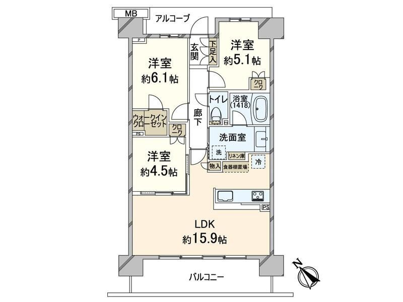 パークホームズLaLa門真の間取り