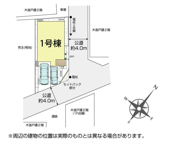 新築／富士見市上沢１丁目の区画図|角地