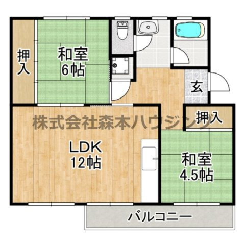 【間取り】 | 　中宮第4住宅74号棟