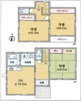 秦野市名古木　中古戸建の間取り