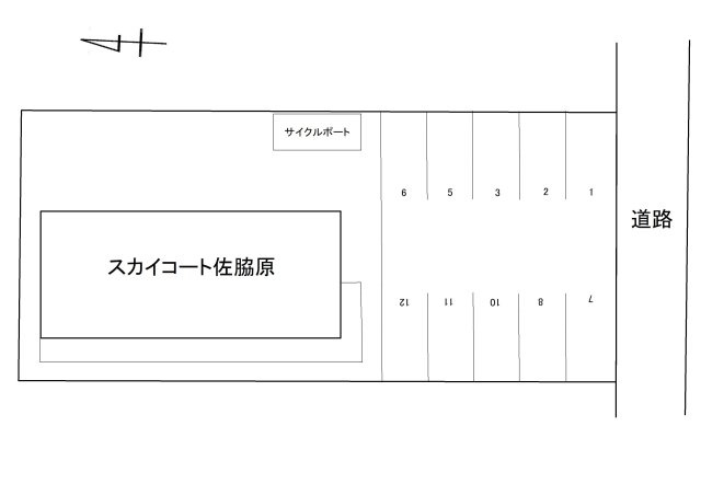 スカイコート佐脇原の駐車場