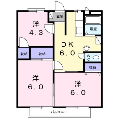 【間取り】 | サンシティ小野田　Ｂ