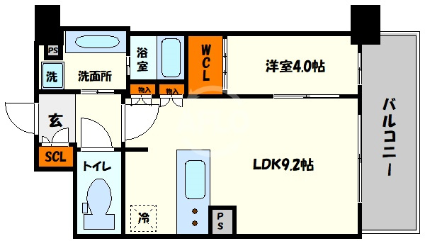 BPRレジデンス新梅田の間取り|BPRレジデンス新梅田　開放感のある間取り