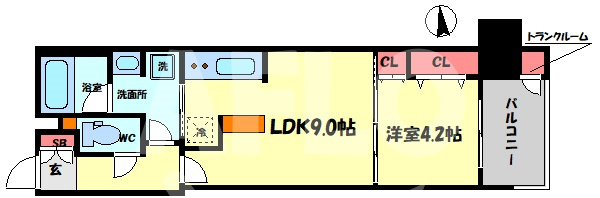 ラシュレ大阪同心の間取り|ラシュレ大阪同心　開放感ある間取り