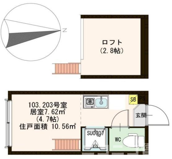 杉並区下高井戸３丁目のアパートの間取り