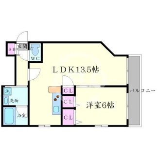 【間取り】 | レインボーコート谷町五　南大江小学校区 | レインボーコート谷町五　最上階・角部屋タイプ