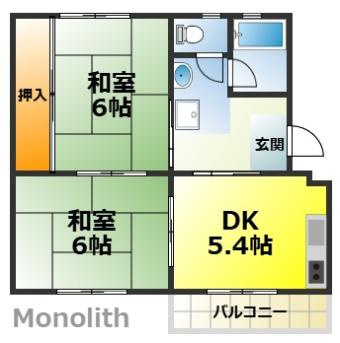 堺市南区茶山台２丁の賃貸マンションの間取り