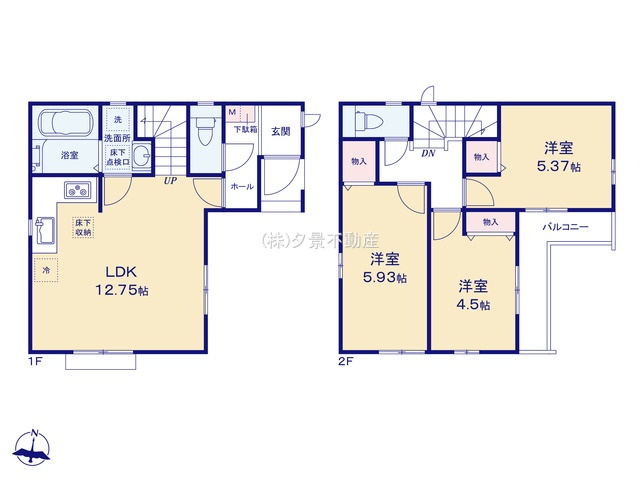 《仲介手数料無料》練馬区春日町４丁目32-26新築一戸建て‎ハートフルタウンの間取り