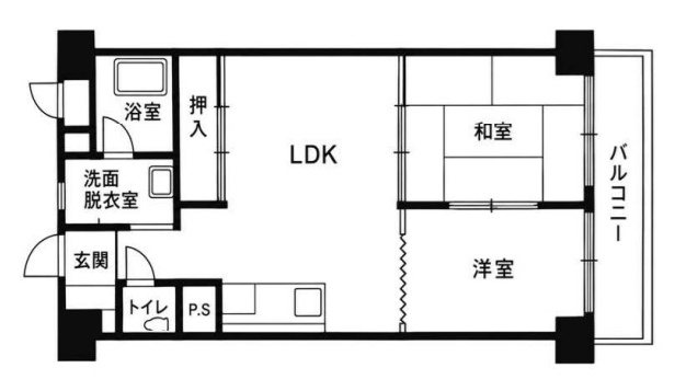 【間取り】 | 五条ローズハイツB棟 | 専有面積50㎡
