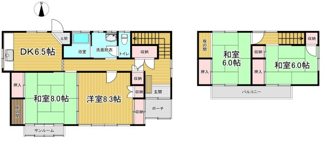 中古戸建　千曲市戸倉の間取り
