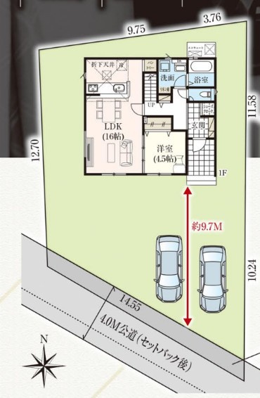 ◇小名浜大原　13期　全1棟　効率と利便性を意識した家事動線で過ごしやすい間取り♪新築建売住宅の間取り|区画図です。
