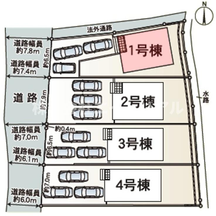可児市土田　第8　新築戸建　全4棟の区画図