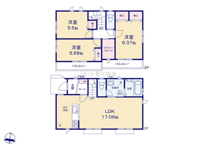 《仲介手数料無料》練馬区大泉学園町５丁目18-26新築一戸建て‎ハートフルタウンの間取り