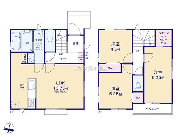 《仲介手数料無料》練馬区大泉学園町５丁目18-26新築一戸建て‎ハートフルタウンの間取り