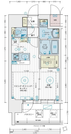 エステムコート三宮EASTルシーダの間取り