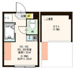 板橋区小茂根４丁目のアパートの間取り