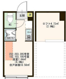 練馬区羽沢２丁目のアパートの間取り