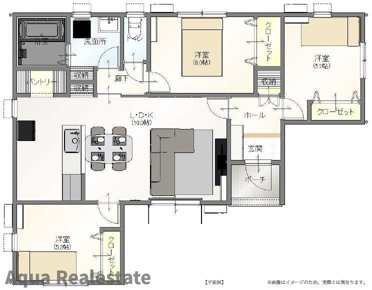高松市円座町の新築一戸建の間取り