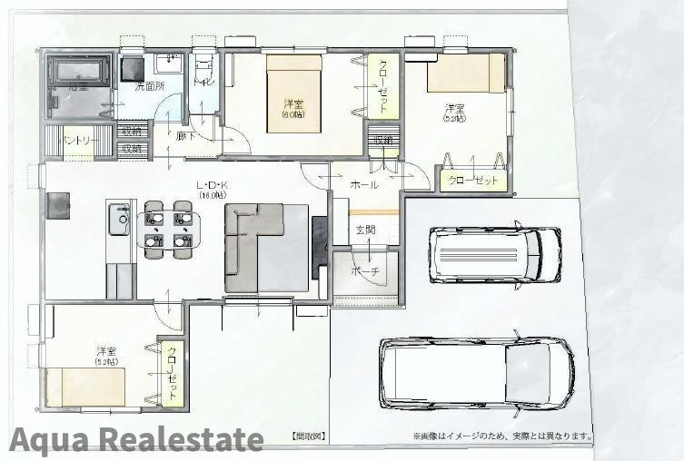 高松市円座町の新築一戸建の区画図