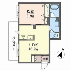 神戸市中央区熊内町６丁目の賃貸マンションの間取り