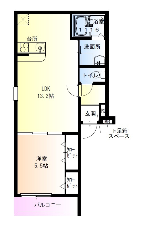 神戸市中央区北本町通４丁目のアパートの間取り