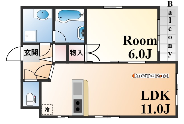 神戸市中央区琴ノ緒町３丁目の賃貸マンションの間取り