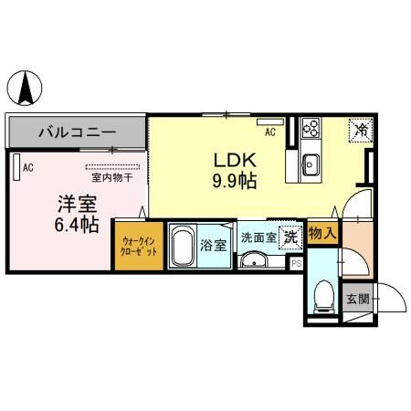 西宮市大畑町のアパートの間取り