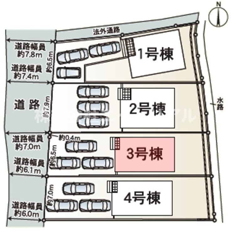 可児市土田　第8　新築戸建　全4棟の区画図