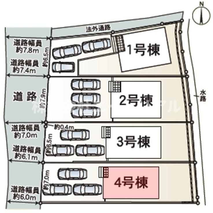 可児市土田　第8　新築戸建　全4棟の区画図