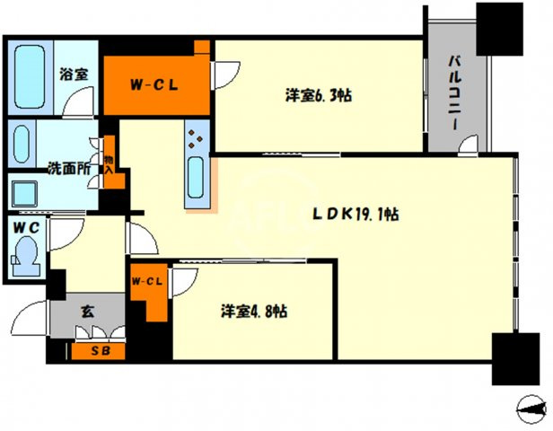 プレミストタワー靱本町　明治小学校区の間取り|プレミストタワー靭本町　間取り　