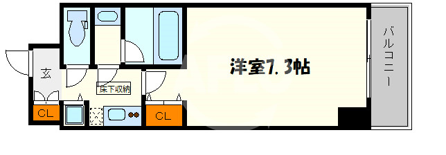 シャローズワン立売堀の間取り|シャローズワン立売堀　開放感ある間取り