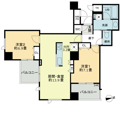 クロスレジデンス大阪新町　堀江小学校区の間取り|ベルファース大阪新町　間取り