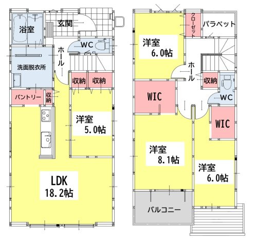 小倉北区片野新町2丁目1期3号棟の間取り