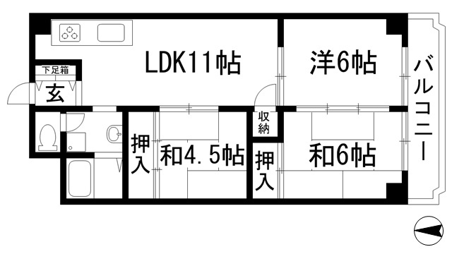 【間取り】 | ローレルハイツ宝塚2号棟