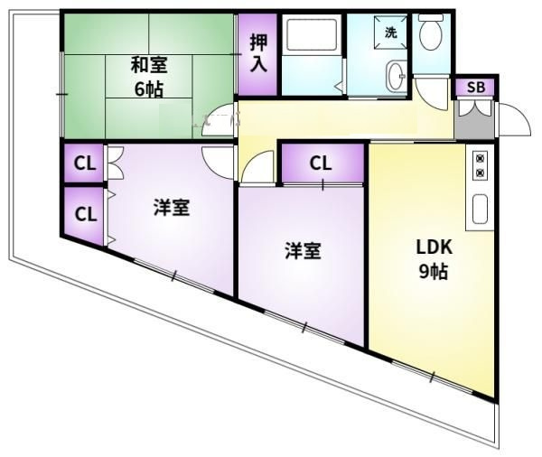 シャルム六ツ門の間取り|広々とした間取りです☆